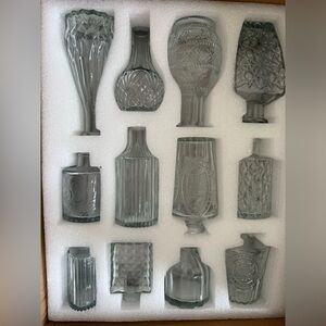 Assorted Decorative Glass Bud Vases - Clear Set